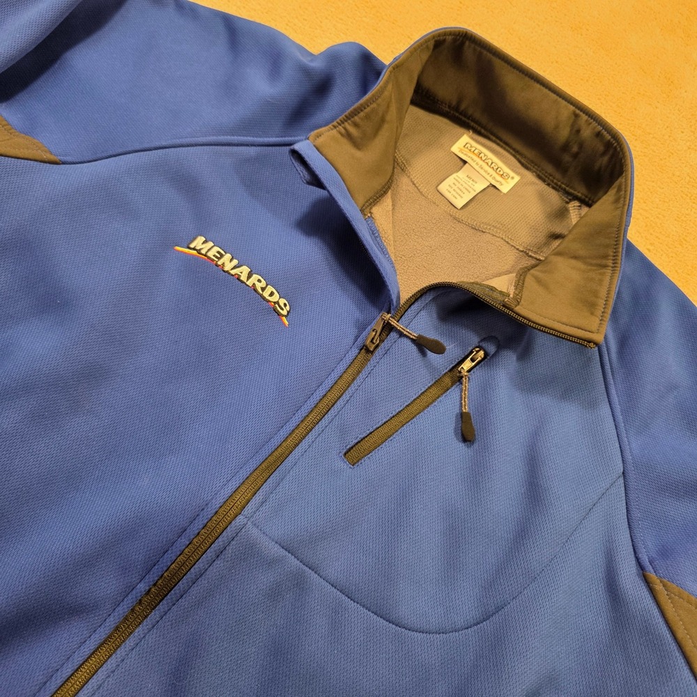 Menards Jacket Mens XL Blue Grey Full Zip Workwear Outdoor Gorpcore Streetwear